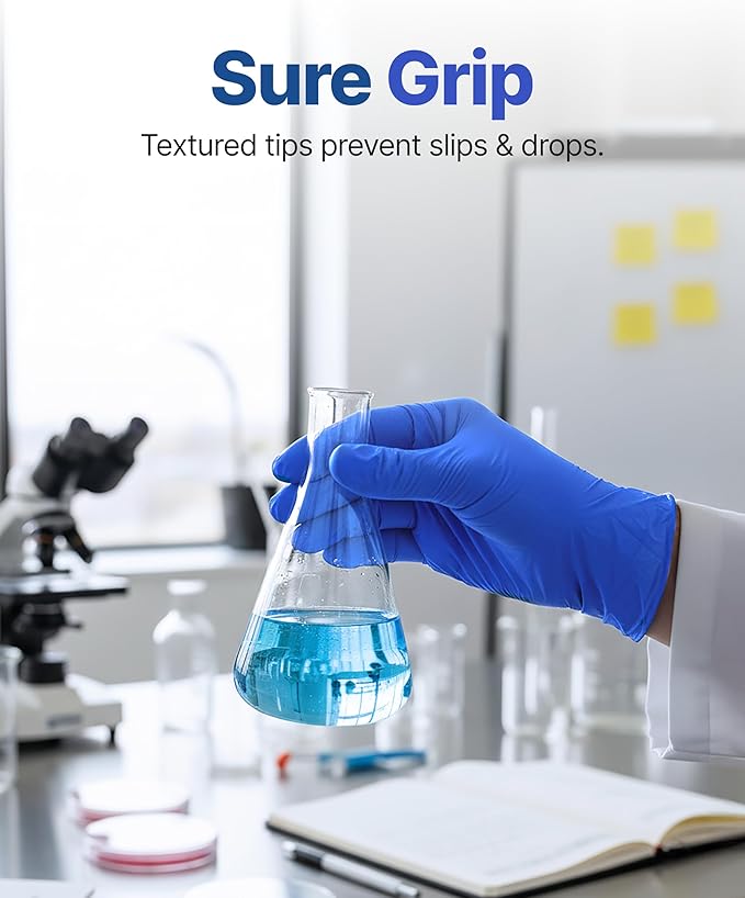 Schneider Nitrile Exam Gloves, Disposable Gloves, Latex-Free, Powder-Free, Food Safe for Cleaning, Cooking, Household Use