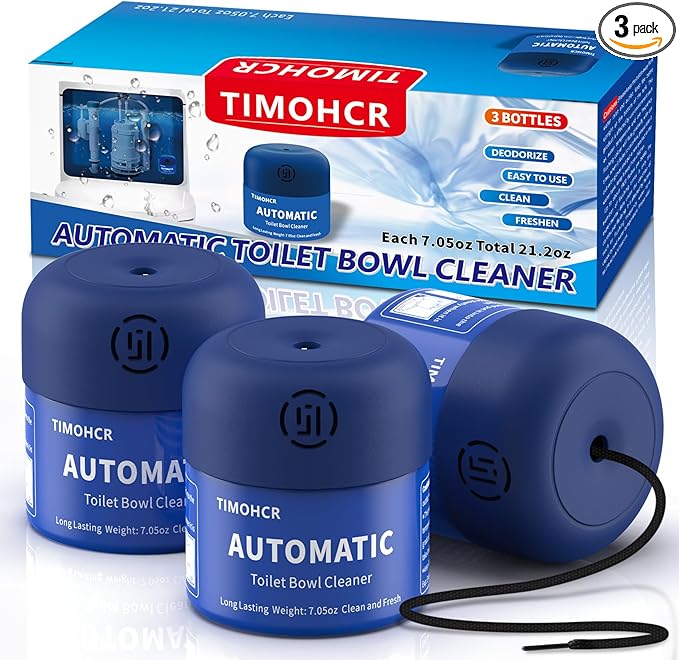 Toilet Bowl Cleaner, Automatic Long Lasting Continuous Toilet Bowl Cleaners Unscented,Bathroom Cleaner Prevent Stain Build Up Powerful Clean,3 Bottles Septic Safe Toilet Bowl Tablets in Bottle