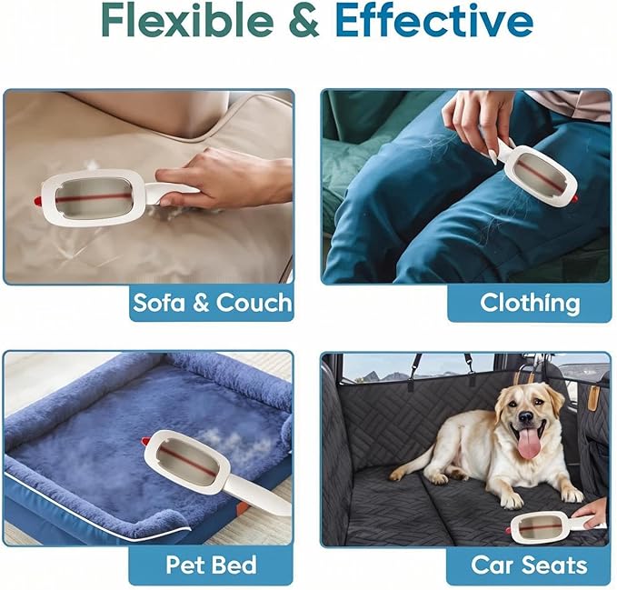 Lint and pet Hair Remover,Pet Hair Removal Glove,Clothe Hair Remover Roller,Reusable Lint Roller for Clothes,Pet Hair Remover for Clothes, Lint Brushes for Clothes (White)