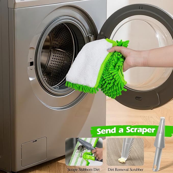 MASTERTOP Microfiber Mops for Floor Cleaning, Double-Sided Dust Mop with 4 Reusable & Washable Mop Pads, Wet Dry Flat Mop with Extension Stainless Steel Handle for Hardwood, Vinyl, Laminate