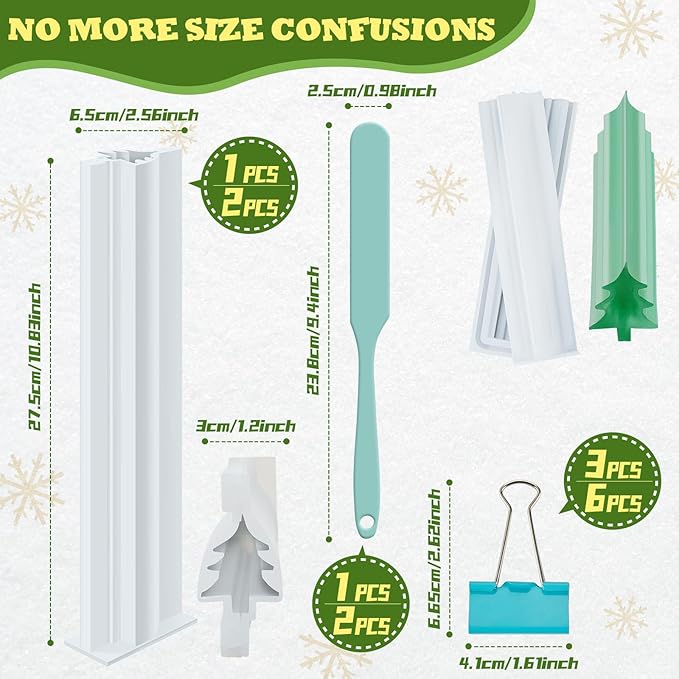 Tessco Heart Shaped Long Tube Silicone Mold Heart Shape Soap Embed Molds Column Making Supplies with Spatula 3 Pcs Binder Clips for Soap Chocolate Candy Cake