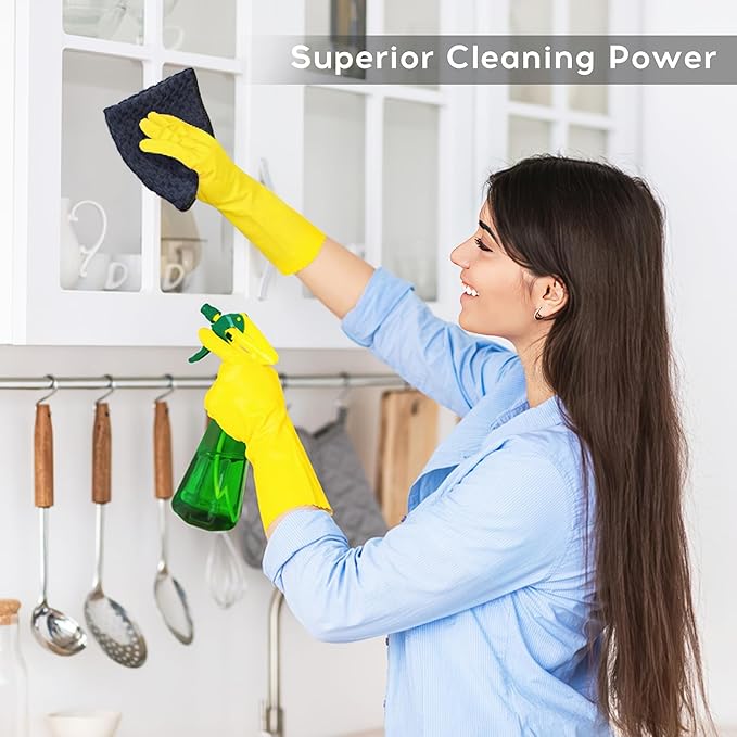 Kitinjoy Microfiber Cleaning Cloth, 12 Pack Soft and No Lint Microfiber Towels Cleaning Supplies, Absorbent Fast Drying Cleaning Rags for Housekeeping, Kitchen, Window, 12 x12 Inches, Black Iris