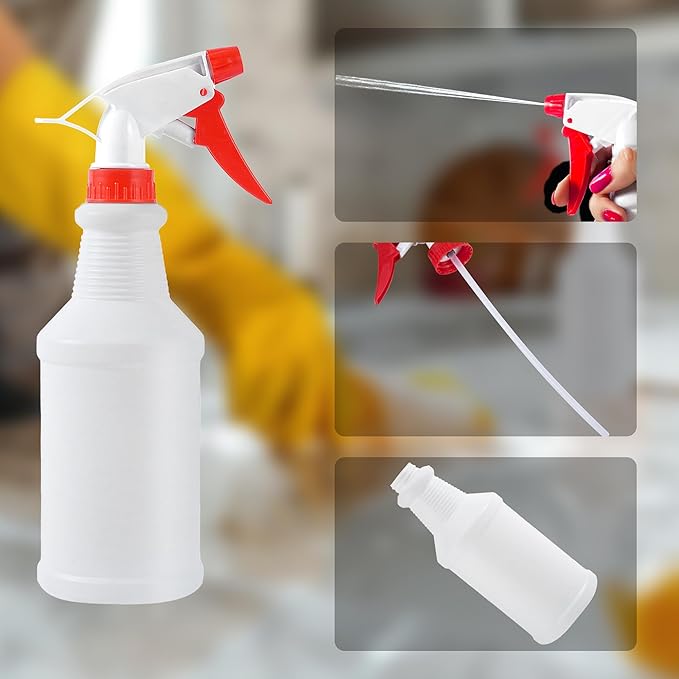 16 Oz Spray Bottle (12 Pack),Spray Bottles for Cleaning,Reusable Empty Refillable Solutions Plastic Bottle,Spray Bottle Bulk for Garden,Plants,Water,Kitchen and Commercial