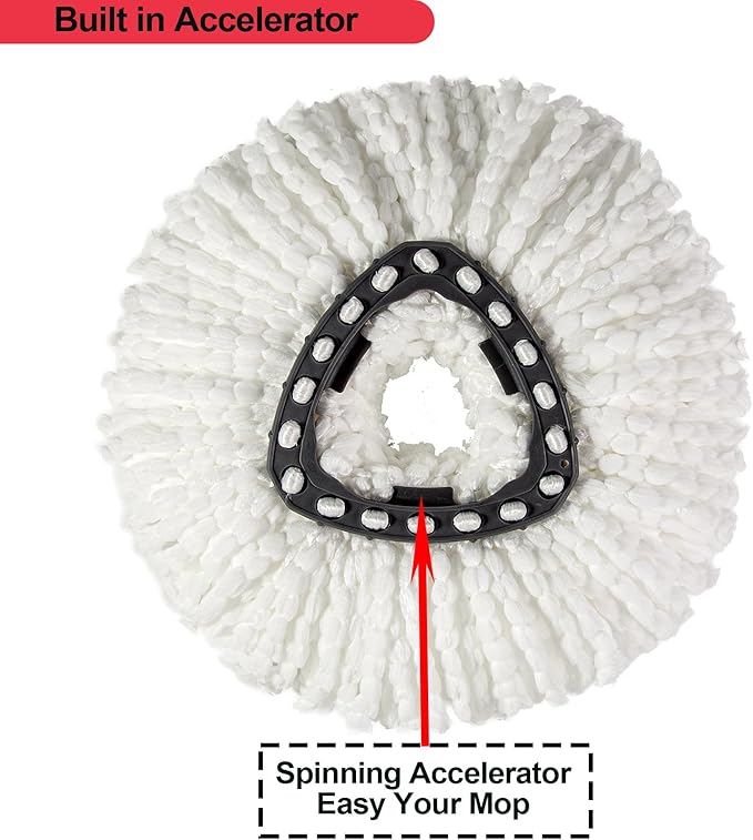 [3 Pack] Mop Replace Heads, Mop Refill Heads Replacements Compatible with O Cedar Spin Mop 1-Tank System- Easy to Replace, Microfiber, Machine Washable