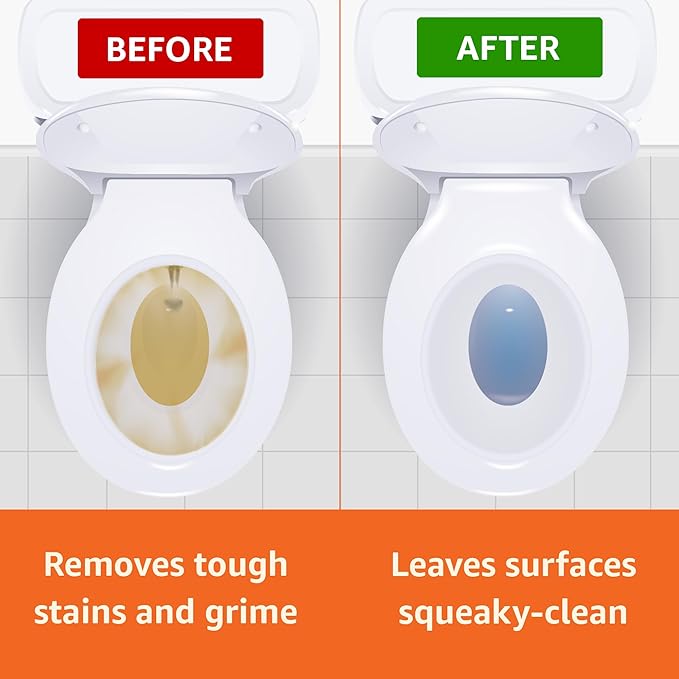 Amazon Basics Toilet Bowl Cleaner with Cling Action Formula, Bleach, Fresh Scent, 24 Fl Oz, Pack of 1