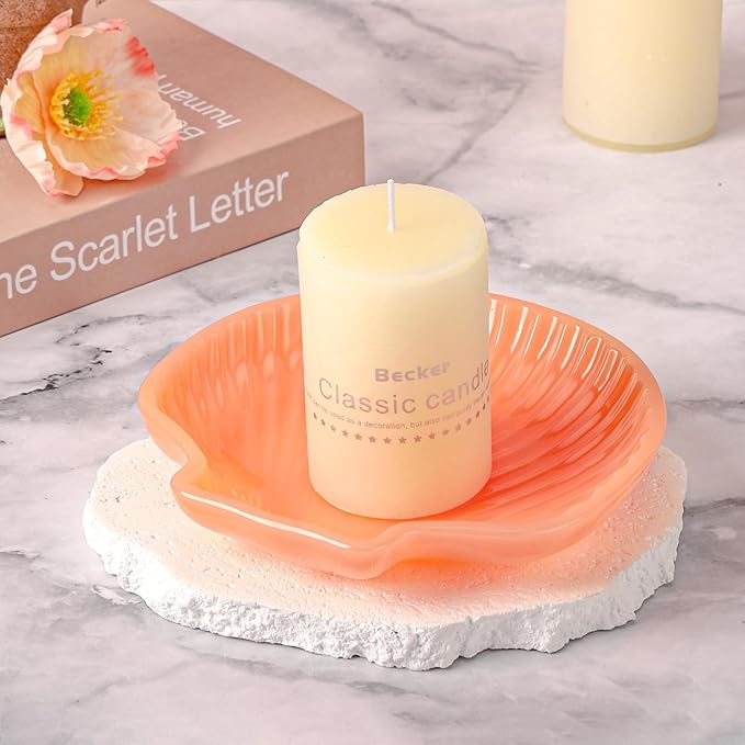 Gartful 3 Pieces Tray Resin Molds, Silicone Jewelry Dish Molds, DIY Storage Container Epoxy Casting Molds for Jewelry Ring Holders, Soap Dish, Candle Holder, 3 Large Styles(Conch & Star & Shell)