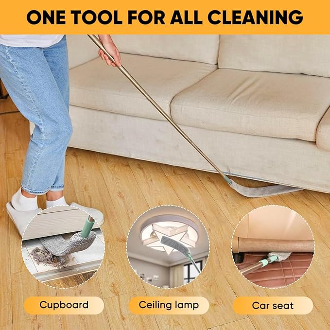 Retractable Gap Dust Cleaner – Extendable Microfiber Duster with Bendable & Removable Head, Washable Dusting Brush for Home, Kitchen, Car & Hard-to-Reach Areas (2)