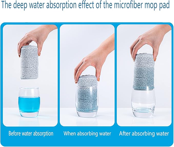 18 Inch Microfiber Floor mop Pads 6 Pack Microfiber Mop Replacement Heads for Wet Dry Mops Premium Floor Cleaning Pads Reusable Best Home Cleaning mops dust Hardwood Tile Kitchen