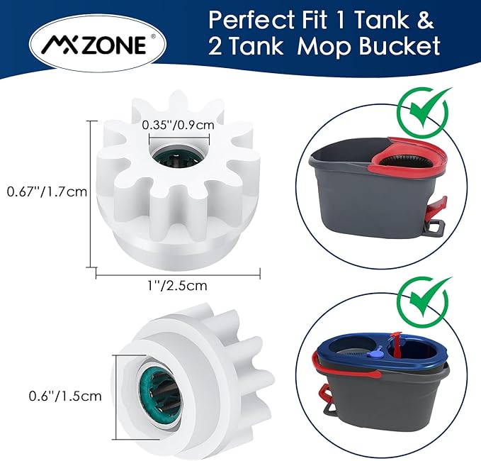 Easy Mop Pedal Broom Spin Replacement One Way Clutch Bearing Bucket Gear Sprockets Repair Compatible with O Cedar Velida and Market 90% Spin Mop and Bucket, Mop Gears, 2 Packs