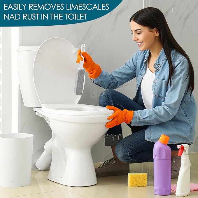 20 Pack Pumice Stone Toilet Bowl Cleaner Pumice Stone with Handle for Toilet Cleaning, Remove Limescale, Rust, Cleaning Supplies for Toilet, Pool, Bathroom, Sink