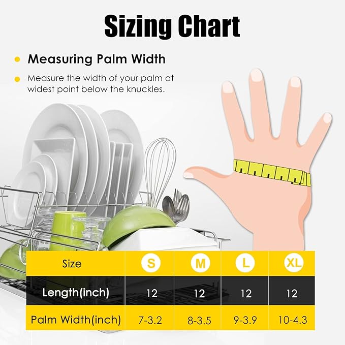 Rubber cleaning gloves 3 or 6 Pairs for Household,Reuseable dishwashing gloves for Kitchen.