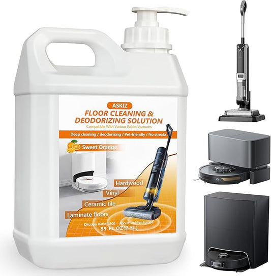 85 FL OZ Floor Cleaning Solution,Floor Cleaner for Mopping with Tineco,Deep Cleaning &Deodorizing for Roborock,Compatible with Saros Series,S8/S7 Series,Q Revo/Q Series,iFLOOR Series Wet Dry Vacuum