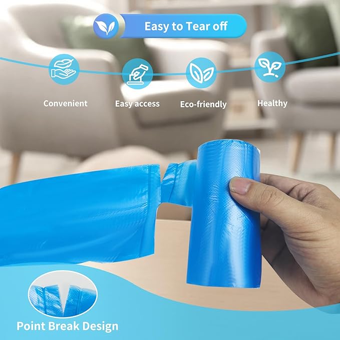 O2frepak 5Rolls 4Gallon Portable Trash Bags,Thicken Small Garbage Bags for Office,Bedroom,Kitchen Waste Bin(150Counts,Colorful)