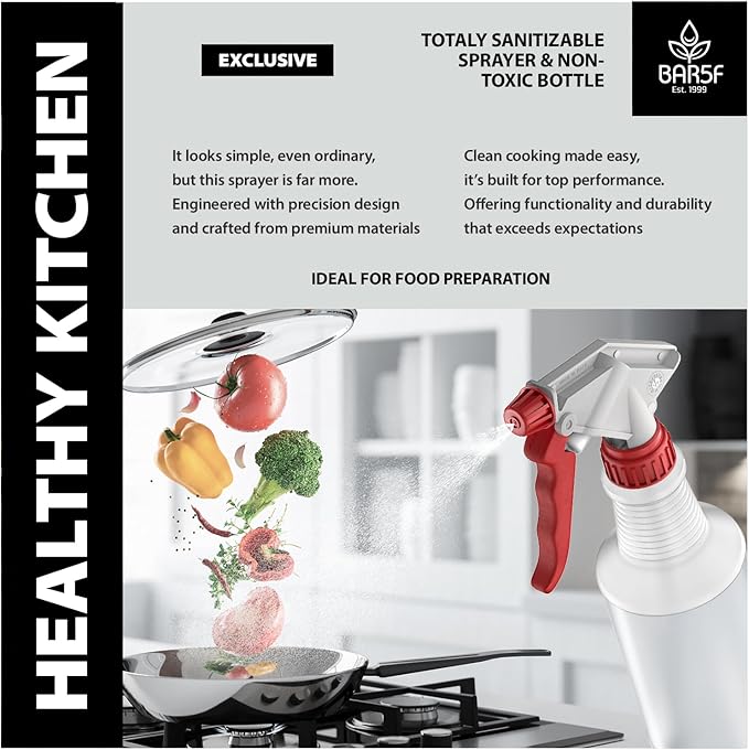 Bar5F Spray Bottles (16-Ounce, 2 Pack) for BBQ Grilling Smoking & Baking Food Grade Grill Spritzer Meat Smoker Butchers Tools & Chef Gadgets