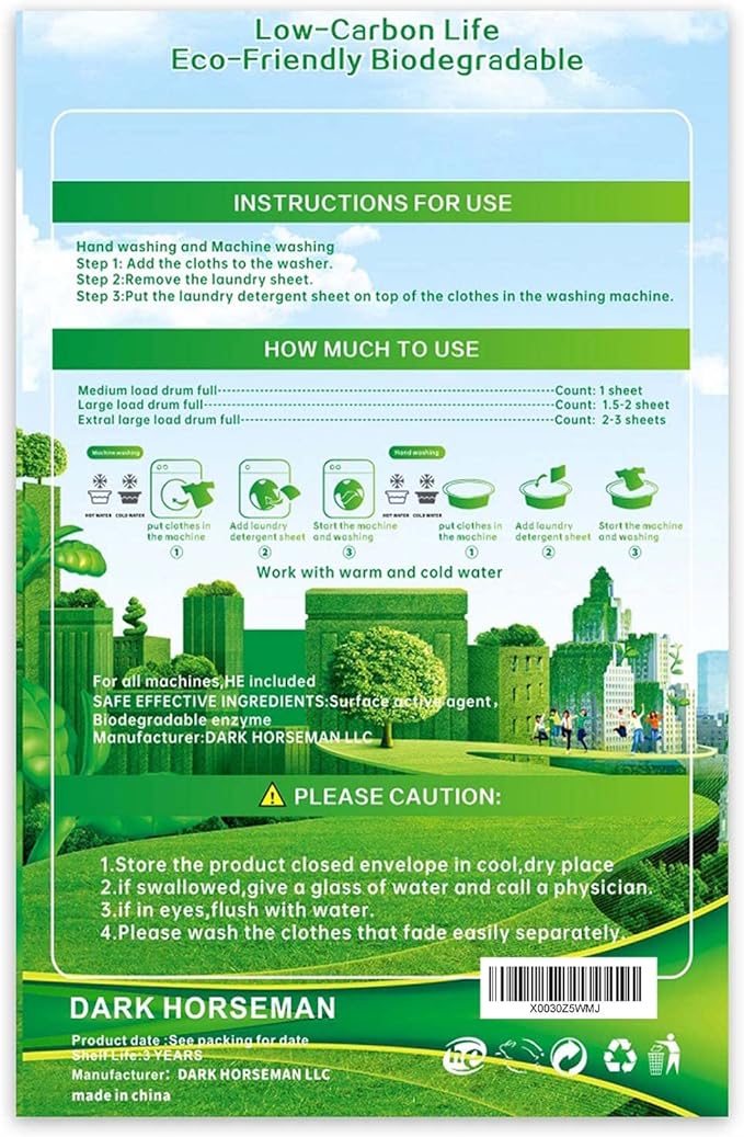 Laundry Detergent Sheets (Strips) Liquidless 62 Loads Fresh Eco Friendly Hypoallergenic Kind For Sensitive Skin,Plastic Free Low Sudsing Washing Supplies For Mothers Gifts