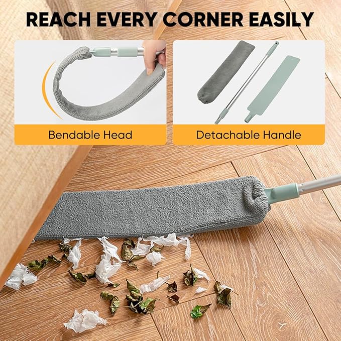Retractable Gap Dust Cleaner – Extendable Microfiber Duster with Bendable & Removable Head, Washable Dusting Brush for Home, Kitchen, Car & Hard-to-Reach Areas (2)