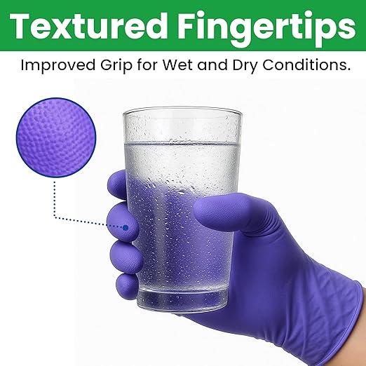 SafeWay Nitrile Gloves, 2000 Ct, X-Large, Powder-Free, Latex-Free, All-Purpose, Professional Disposable Gloves with Textured Fingertips for Medical Use, Food Prep, Cleaning, Tattoo & More