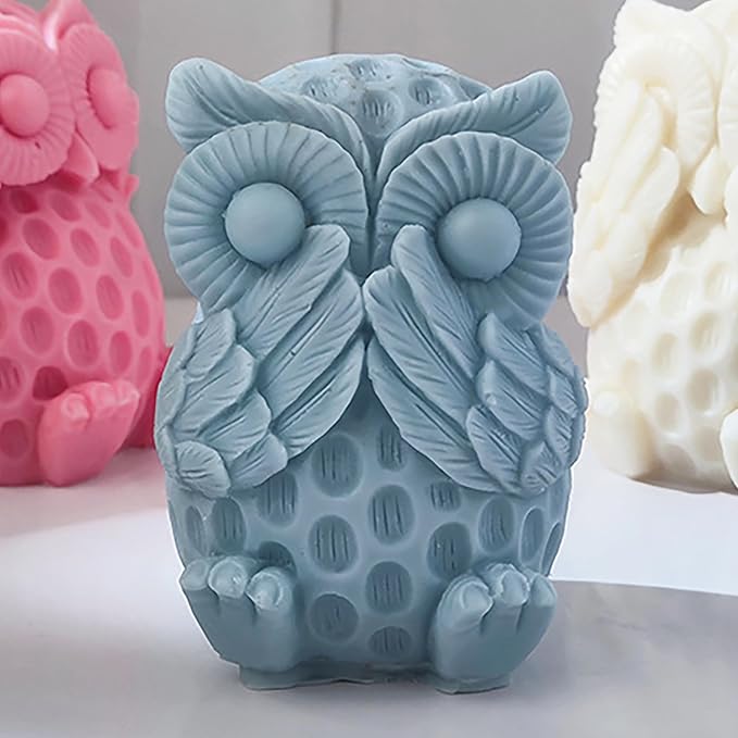 3D Owl Molds Nighthawk Mold Owl Candle - Resin Casting Silicone Molds for Home Decor & Candle Making Wave Spiral Mold