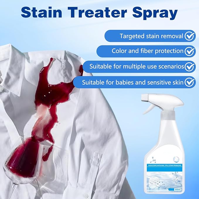 Stain Treater Spray, Dry Clean-On-The-Go Spray, Cozy Home Stain Cleaner And Spot Remover, No Water, No Waiting, Removal Grease, Ink & Wine For Clothes, Shoes, And Fabrics(10.5(Fl Oz))