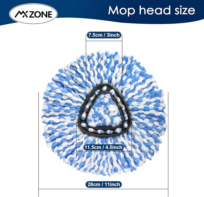 Spin Mop Replace Head for O Ceda Spinning EasyWring Rinse Clean Mop Refill, Mop Head Replacement fit 2 Tank System Mop Bucket, Microfiber, 2 Packs