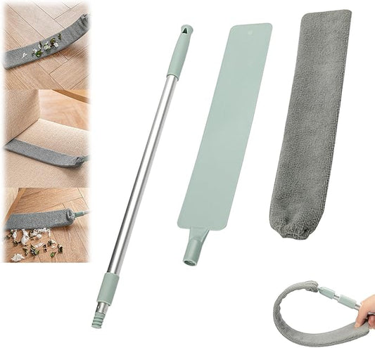 Flat Duster, Retractable Gap Dust Cleaning Artifact, Extendable Microfiber Duster with Bendable & Removable Head, Reusable Washable Dusting Wand for Home,Ceiling,Blinds (1pcs)