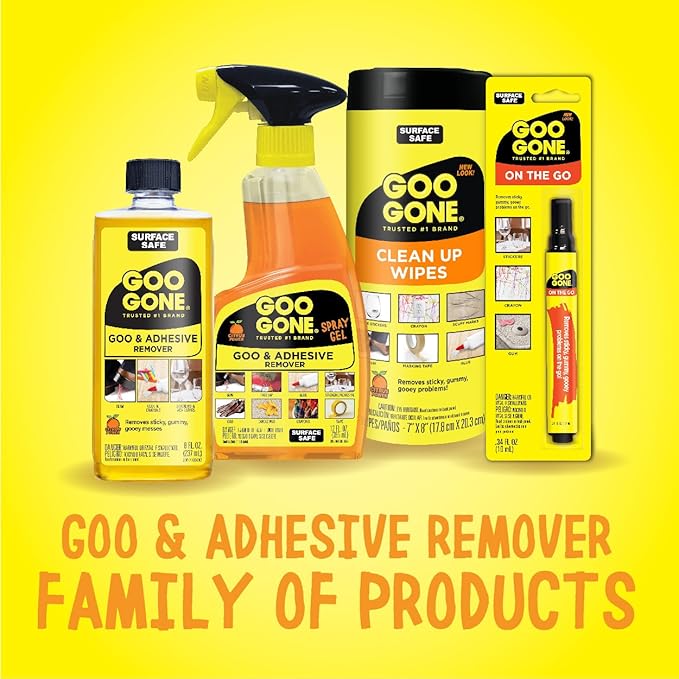 Goo Gone Original Spray Gel - Adhesive Remover, Removes Chewing Gum, Grease, Tar, Stickers, Labels, Tape Residue, Oil, Blood, Lipstick, Mascara, Shoe Polish, Crayon, 12 Oz, 6 Pack
