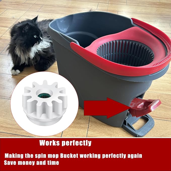 YWSH 2 Pack Spin Mop Bucket Gear Easy Mop Pedal Broom Bearing Gears Repair Compatible with Ocedar Vilida, One Way Clutch Bearing Bucket Gear Sprockets for Spin Mop Buckets