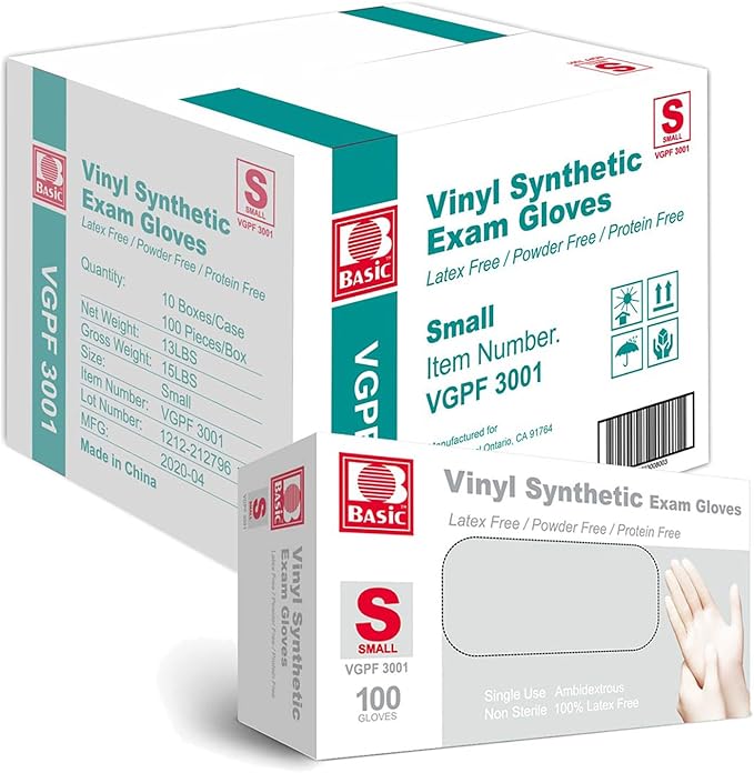 Jointown Vinyl Gloves, Disposable Cleaning, Powder Free, Latex Free, Non-Sterile Protective Glove, Gloves for Cooking