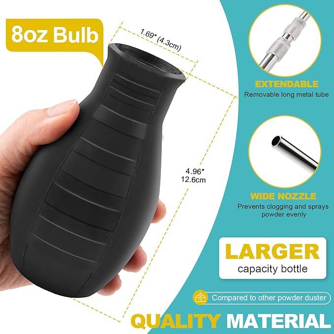 Diatomaceous Earth Powder Duster, Extendable Long Tubes from 5'' to 22'', Garden and Indoor, Large Bulb Handheld Insect Treatment Spreader Applicator, Puffer, Spray Bottle