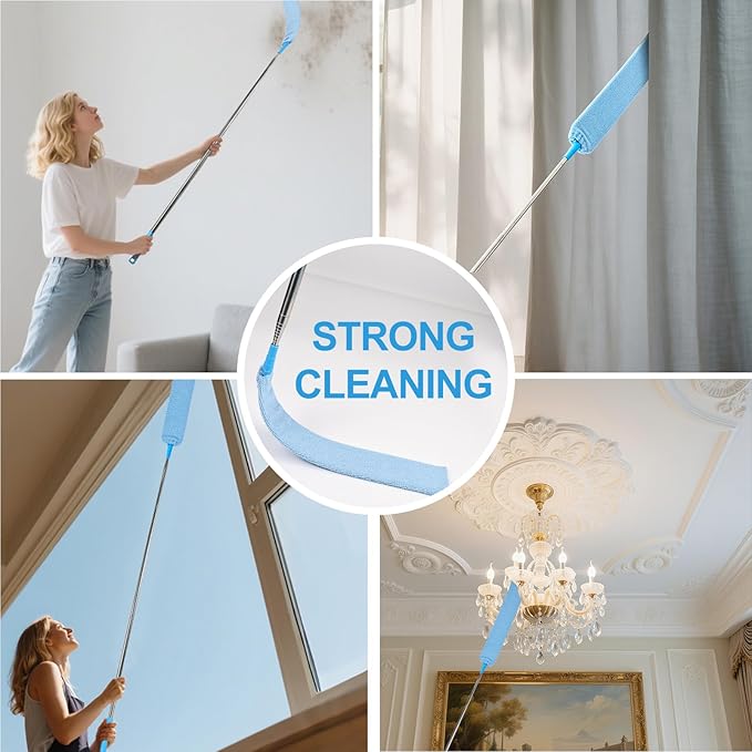 Retractable Gap Duster Cleaner Cleaning Tools with 2 Microfiber Dusting Cloths Washable Duster for Cleaning Under Appliances Furniture Couch Fridge