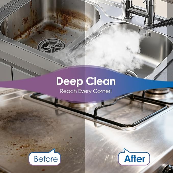 Steam Mop with Detachable Handheld Steamer, Steam Cleaner for Home, 350ml Tank, 230°F Powerful Steam Mop Cleaner for Tiles,Grout,Windows,Kitchen,Bath,Floor Cleaning