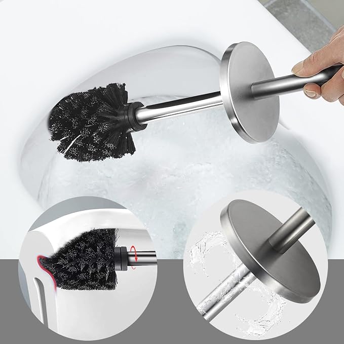 Toilet Brush with Holder Bathroom Wall Mounted Toilet Bowl Brush Holder Toilet Brush Holder Brushed Nickel