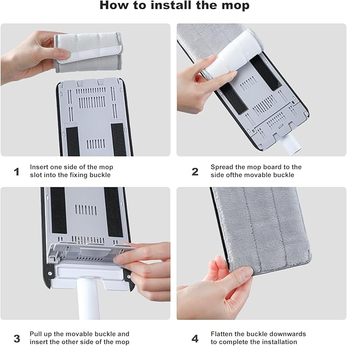 JOYBOS Mop and Bucket with Wringer Set, Hands Free Flat Floor Mop and Bucket, with 2 Washable Microfiber Pads, Wet and Dry Use, Floor Cleaning System