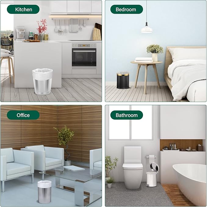 1.2 Gallon Small Trash Bags Biodegradable-Inwaysin 180 Counts Mini Trash Bags, Unscented Small Garbage Bags, Waste Basket Liners for Kitchen, Bathroom, Bedroom, Office, Camping