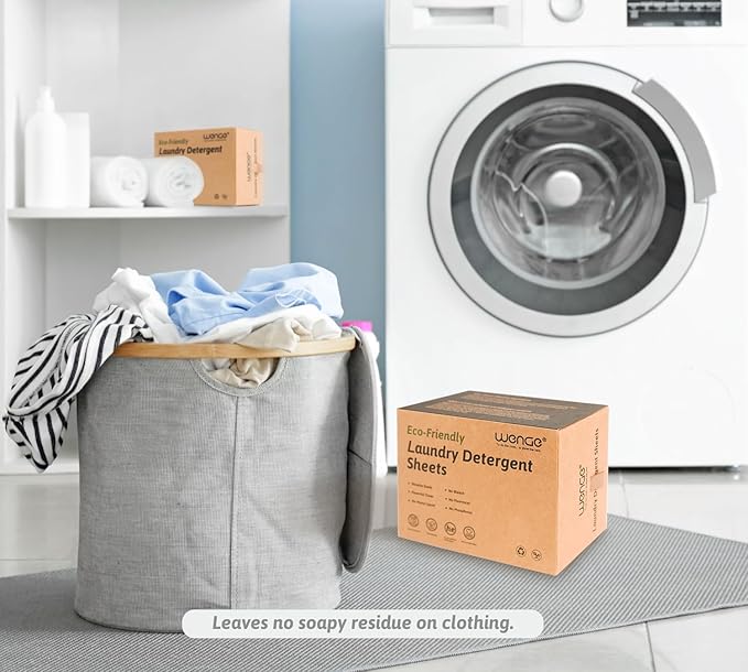 Wenge Laundry Detergent Sheets - Eco-Friendly 240 Count, No Plastic Jug, Liquidless Technology, Hypoallergenic for Home, Dorm, Travel, Camping - Hand Washing, Clean, No Mess, Fresh Scent