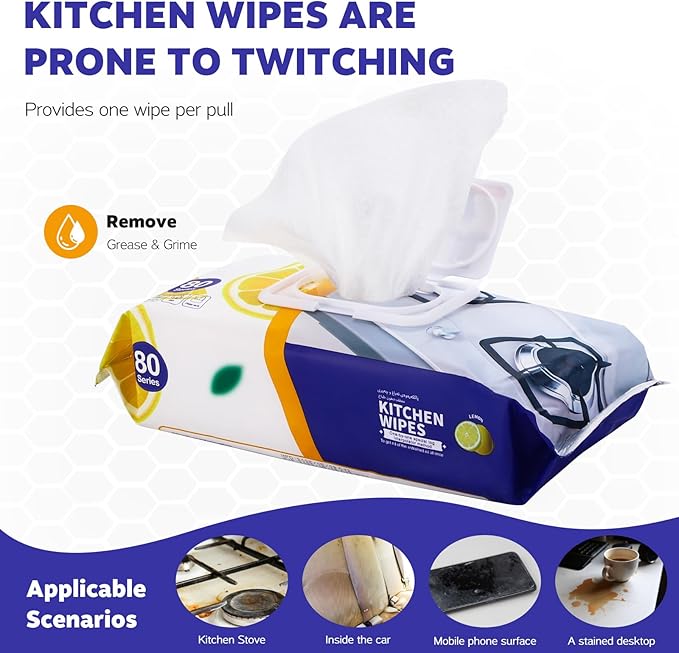 Kitchen Cleaning Wipes Airfryer Cleaner for Microwave, Air Fryers,Cooktops,Appliance Kitchen Cleaning Cloths Professional Grade Heavy-Duty Cleaning Stove Cleaner Lys (160 Total Wipes) (Pack of 2)