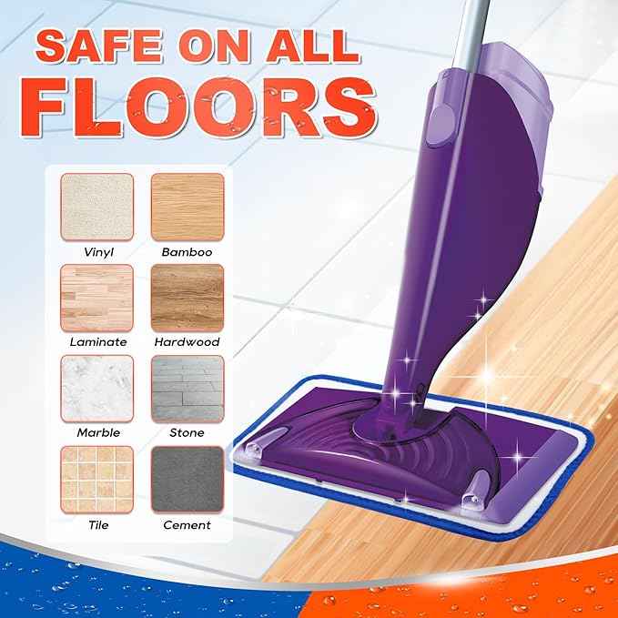 DR DAPPER Reusable Wet Jet Pads Compatible with Swiffer WetJet Mop, 2 Pack Wet Jet Refills, Reusable Wet Pads, Microfiber Mop Pad Refills for Floor Mopping and Cleaning, Wet & Dry Use Refills, Blue