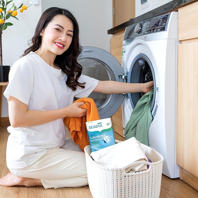 Travel Eco-Friendly Laundry Detergent Sheets 60 Loads | Plastic-Free, Fresh Scent, Liquidless Strips |Sensitive Skin Safe | Hypoallergenic