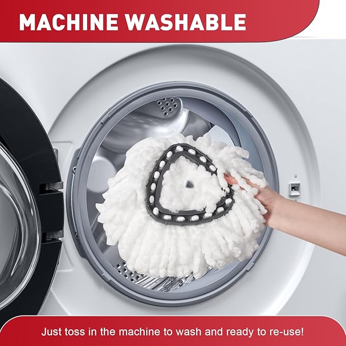 Mop Replace Head Compatible with Ocedar Mop Heads Replacements, Mop Refill Compatible with O-Ceda EasyWrin Spin Mop Head Replacement 1-Tank System Only, 6 Refills