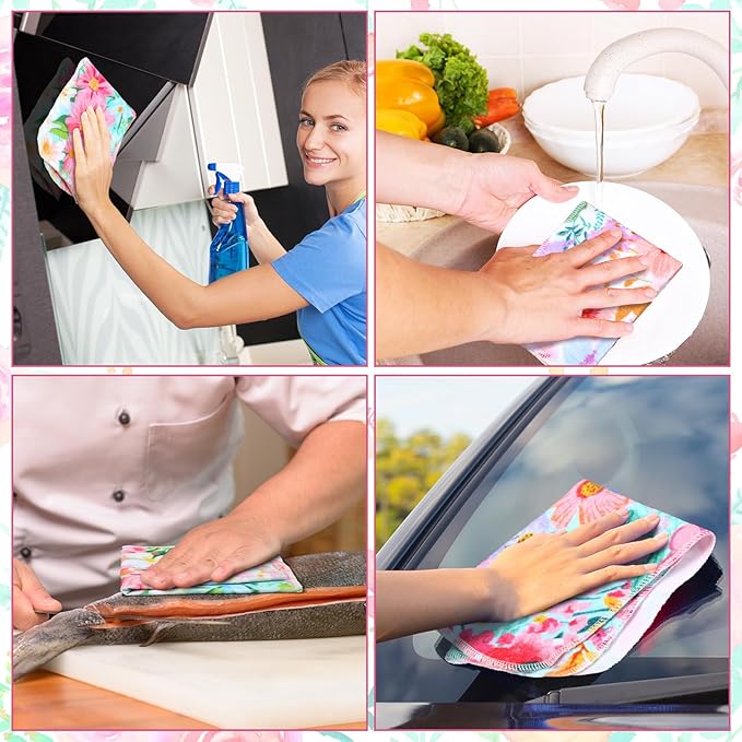 36 Pack Reusable Cleaning Cloths Washable Cotton Kitchen Towels for Home