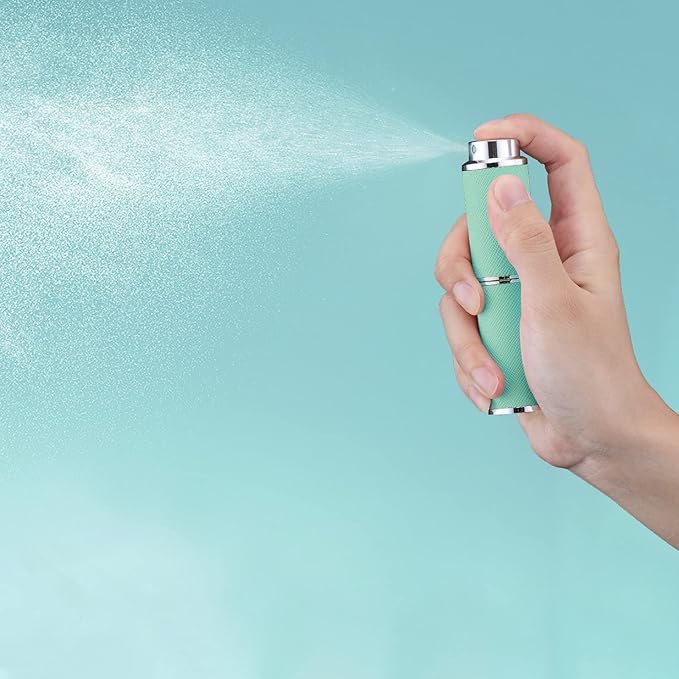 8ML Perfume Atomizer, Empty Leather Cologne Spray Bottle, Mini Perfume Sprayer Dispenser for Travel (1PCS, Green)