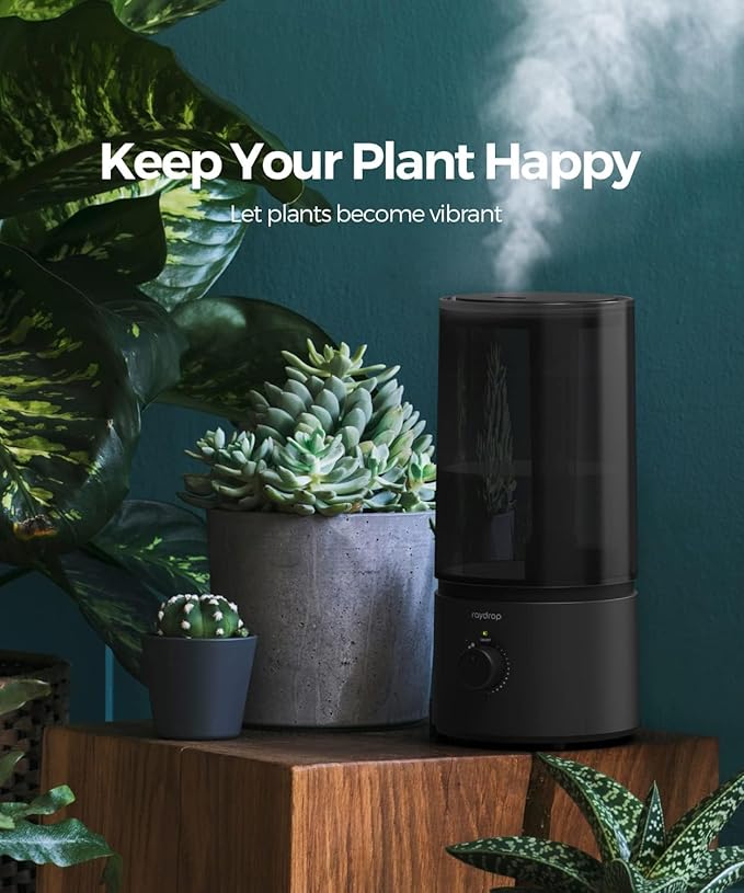 raydrop Humidifiers for Bedroom, raydrop Cool Mist Humidifiers for Babies, 1.0L Quiet Ultrasonic Humidifier, Space-Saving, Filterless, Auto Shut Off - (0.26 Gallon, US 110V)