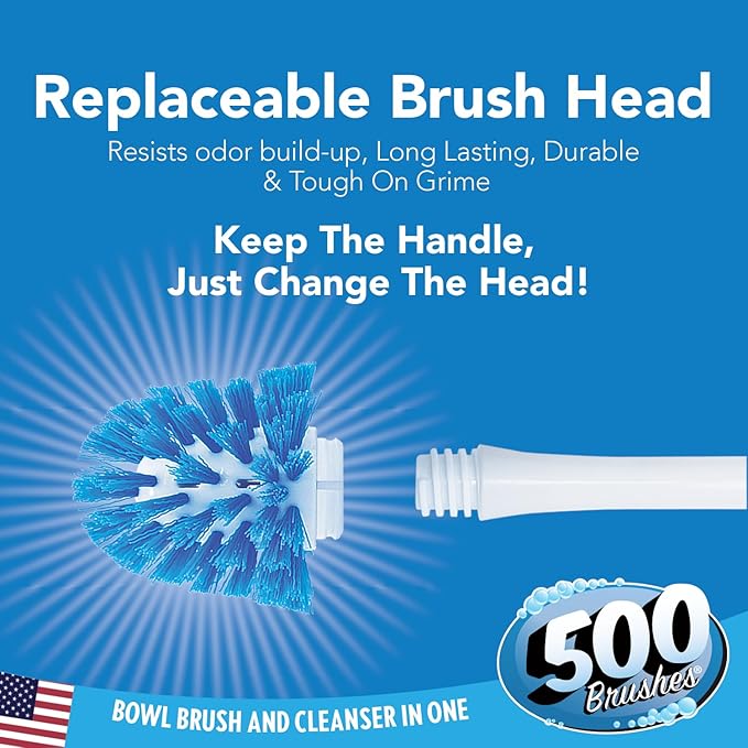 500 Brushes Blue Toilet Bowl Cleanser Tablet Refills, 9 Pack, Replacement Toilet Bowl Cleaner Tablets, Each Tablet Lasts Up to 4 Months