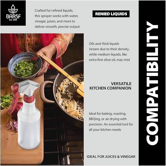 Bar5F Spray Bottles (16-Ounce, 2 Pack) for BBQ Grilling Smoking & Baking Food Grade Grill Spritzer Meat Smoker Butchers Tools & Chef Gadgets