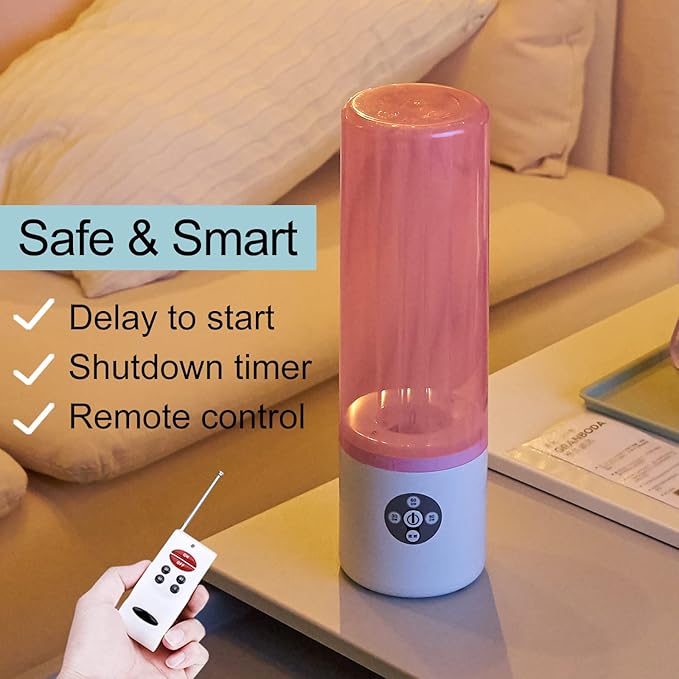 UV Light Sanitizer, 55w 254nm UVC Lamp for Room Surface Disinfection, Kills Bacteria Molds Dust Mites up to 750 sqft, Home/School/Hotel/Travel, 1Y warranty (Pink Ozone Free)