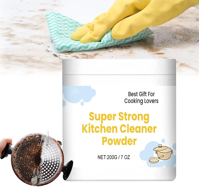 Super Strong Kitchen Cleaner Powder,Heavy Kitchen Duty Degreaser, 2024 Powerful Kitchen All-purpose Powder Cleaner Stainless Steel Cleaning,Powerful Kitchen all Purpose Powder Cleaner-7OZ (1PCS)