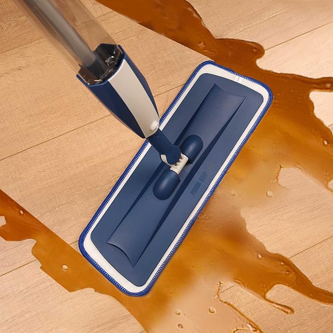 16.5 inch Mop Pads Refills, 3 Pack Microfiber Reusable Replacement Mop Pads Flat Replacements Heads for Wet Or Dry Floor Cleaning and Scrubbing, Blue Cloth