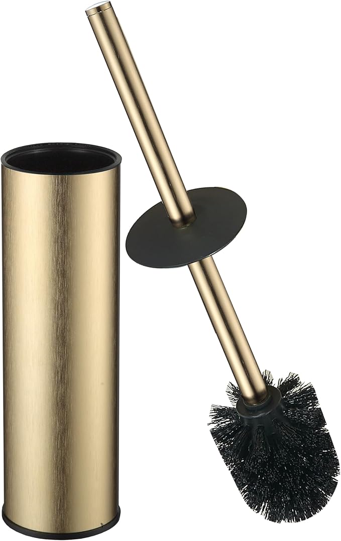 Toilet Brush and Holder Set Premium Material Toilet Bowl Cleaner Free Standing Toilet Bowl Brush and Holder Gold
