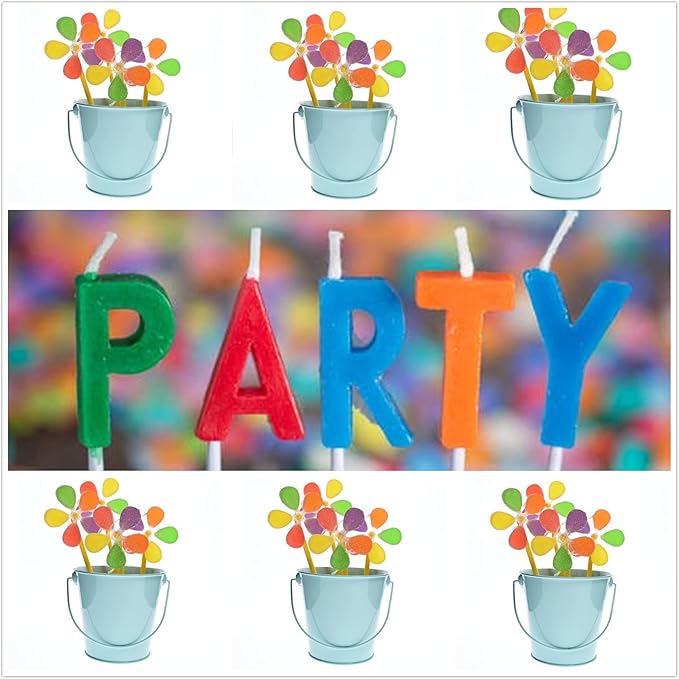 Small Metal Buckets with Handle, 6 Pack 4.3 Inch Colored Galvanized Bucket for Kids,Classroom,Crafts,and Party Favors (Green Blue, 4.3" Top)