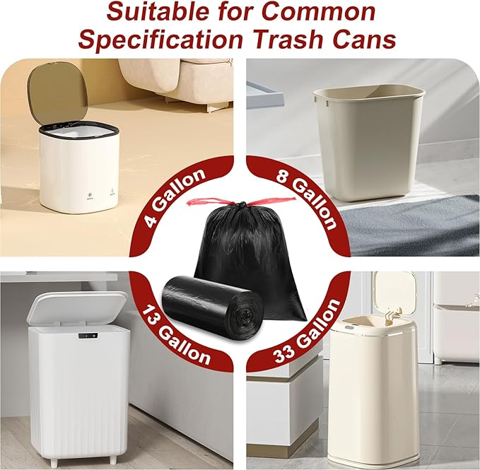 O2frepak 33 Gallon Drawstring Tall Kitchen Trash Bags,Clean Fresh Scent and Heavy Duty Garbage Bags(30 Count,80x100cm)